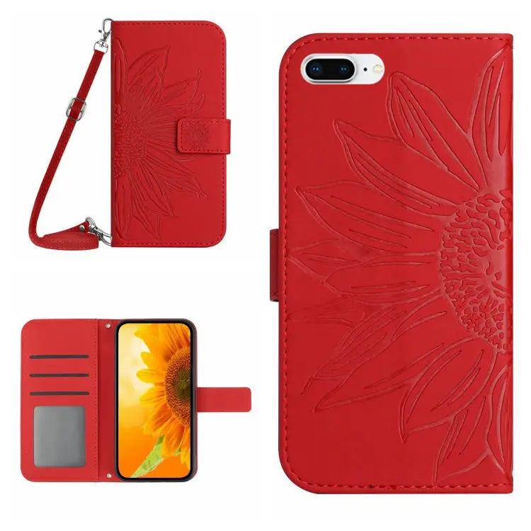 Skin Feel Sun Flower Pattern Flip Leather Phone Case For iPhone 7 / 8 For iPhone 7 Plus / 8 Plus - For iPhone 7 Plus