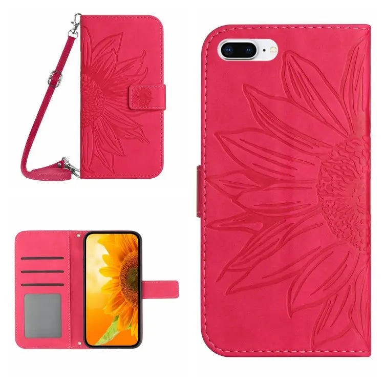 Skin Feel Sun Flower Pattern Flip Leather Phone Case For iPhone 7 / 8 For iPhone 7 Plus / 8 Plus - For iPhone 7 Plus