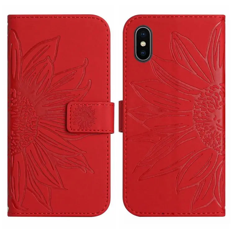 Skin Feel Sun Flower Pattern Flip Leather Phone Case For iPhone X / XS For iPhone XR - Apple Accessories