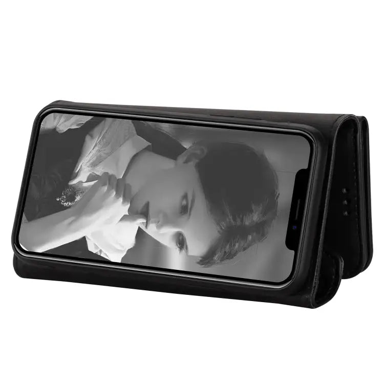 Skin Feel Zipper Horizontal Flip Leather Case with Holder & Card Slots & Photo Frame & Lanyard & Long Rope For iPhone