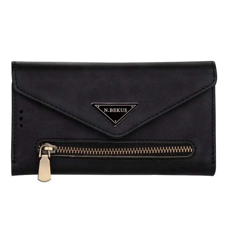 Skin Feel Zipper Horizontal Flip Leather Case with Holder & Card Slots & Photo Frame & Lanyard & Long Rope For iPhone
