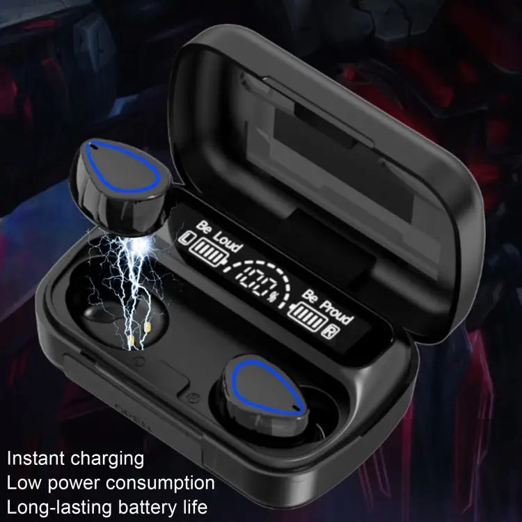 SKY10 Charging Bin Stereo Digital Display Mini Invisible Bluetooth Headset SKY10 Black - SKY10 Black