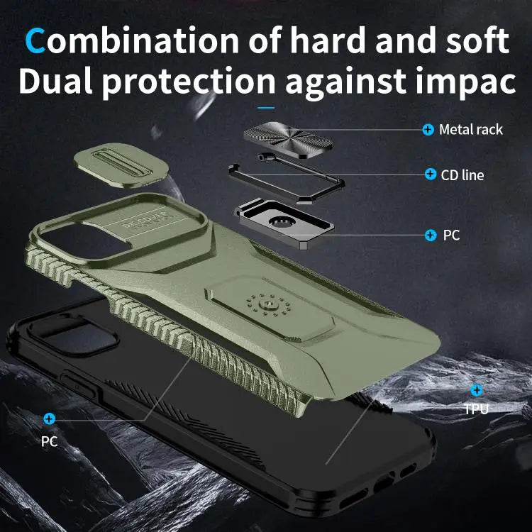 Sliding Camshield Holder Phone Case For iPhone 11 Pro Max For iPhone 11 For iPhone 11 Pro - Apple Accessories