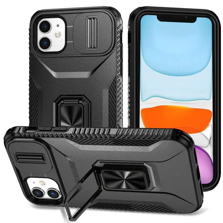 Sliding Camshield Holder Phone Case For iPhone 11 Pro Max For iPhone 11 For iPhone 11 Pro - For iPhone 11 / Black
