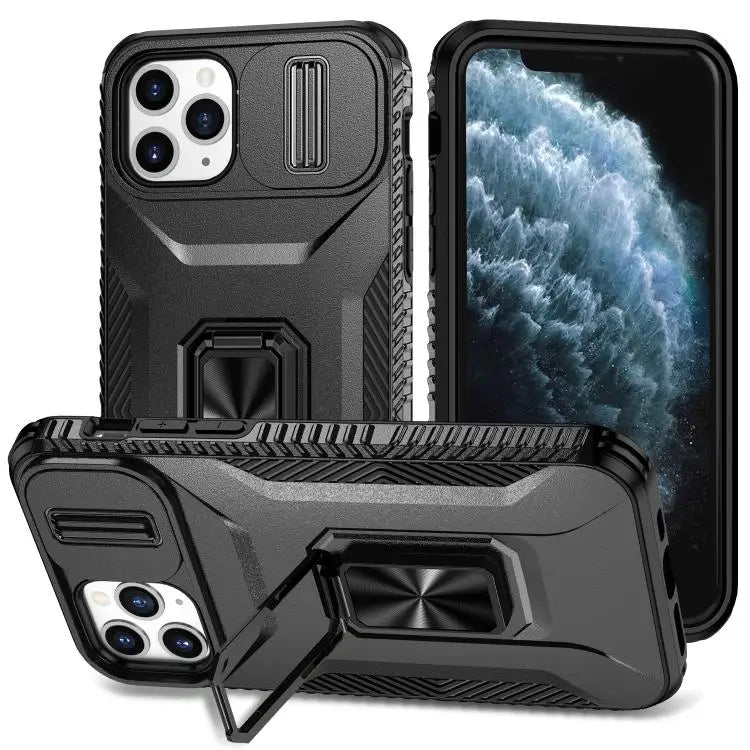 Sliding Camshield Holder Phone Case For iPhone 11 Pro Max For iPhone 11 For iPhone 11 Pro - For iPhone 11 Pro / Black