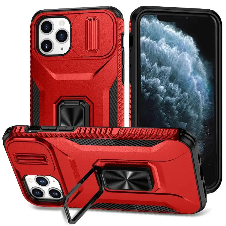Sliding Camshield Holder Phone Case For iPhone 11 Pro Max For iPhone 11 For iPhone 11 Pro - For iPhone 11 Pro / Red