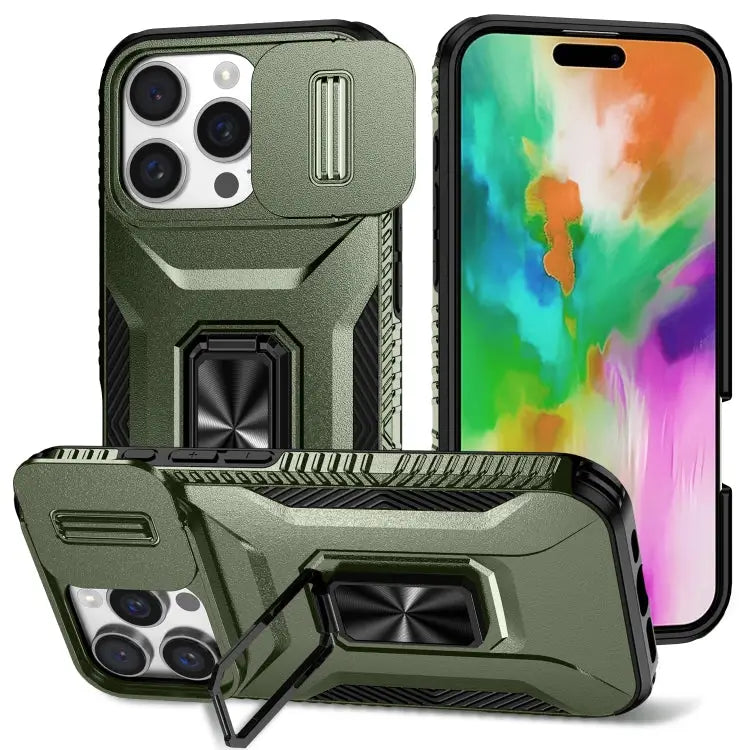Sliding Camshield Holder Phone Case For iPhone 16 Pro For iPhone 16 Plus For iPhone 16 - For iPhone 16 Pro / Alpine