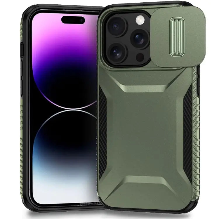 Sliding Camshield Phone Case For iPhone 13 Pro For iPhone 12 For iPhone 11 Pro Max - For iPhone 14 Pro / Alpine Green