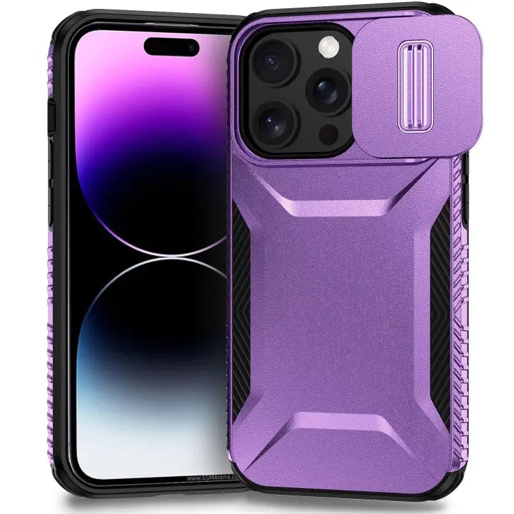 Sliding Camshield Phone Case For iPhone 13 Pro For iPhone 12 For iPhone 11 Pro Max - For iPhone 14 Pro / Purple - Apple