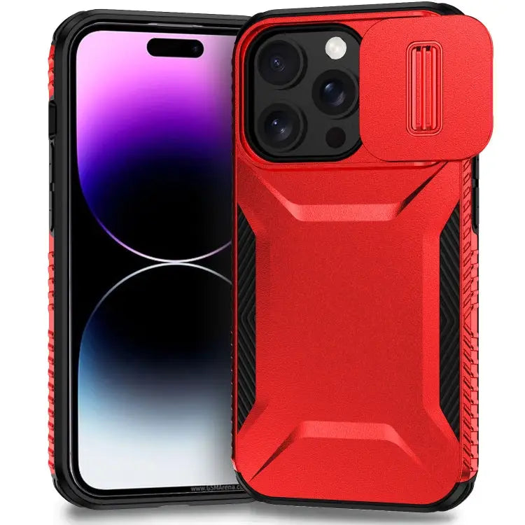 Sliding Camshield Phone Case For iPhone 13 Pro For iPhone 12 For iPhone 11 Pro Max - For iPhone 14 Pro / Red - Apple