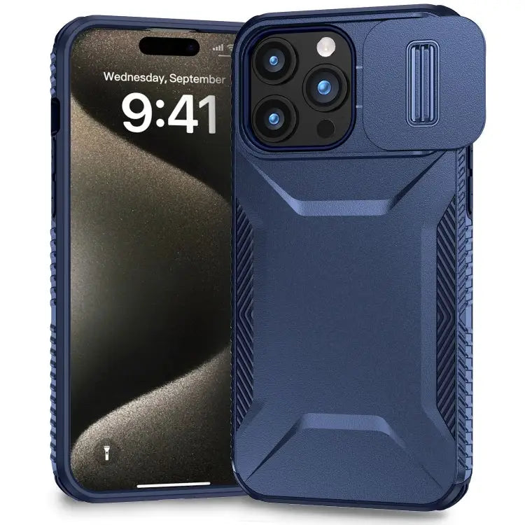Sliding Camshield Phone Case For iPhone 14 / 13 For iPhone 14 Pro For iPhone 13 Pro Max - For iPhone 15 Pro / Blue