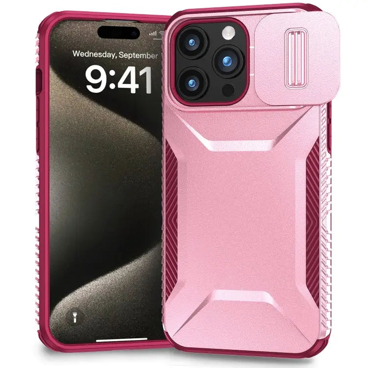 Sliding Camshield Phone Case For iPhone 14 / 13 For iPhone 14 Pro For iPhone 13 Pro Max - For iPhone 15 Pro Max / Pink