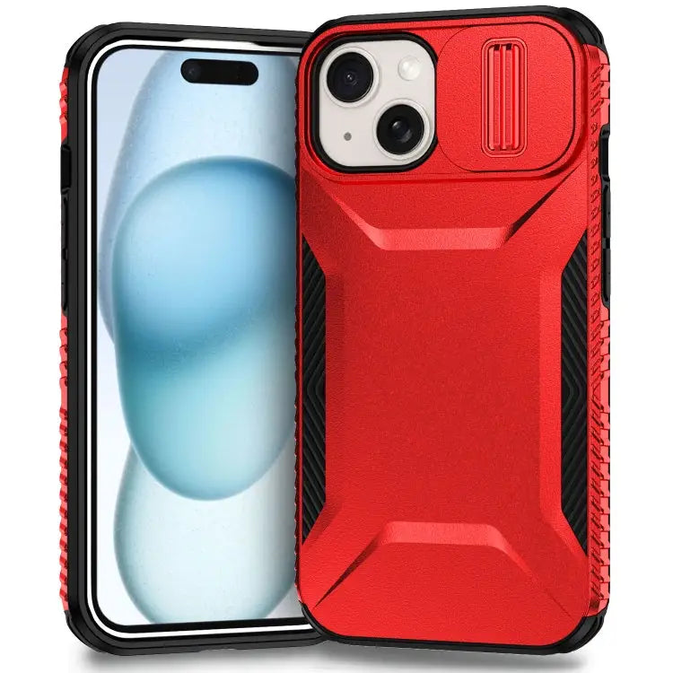 Sliding Camshield Phone Case For iPhone 14 / 13 For iPhone 14 Pro For iPhone 13 Pro Max - For iPhone 15 Plus / Red