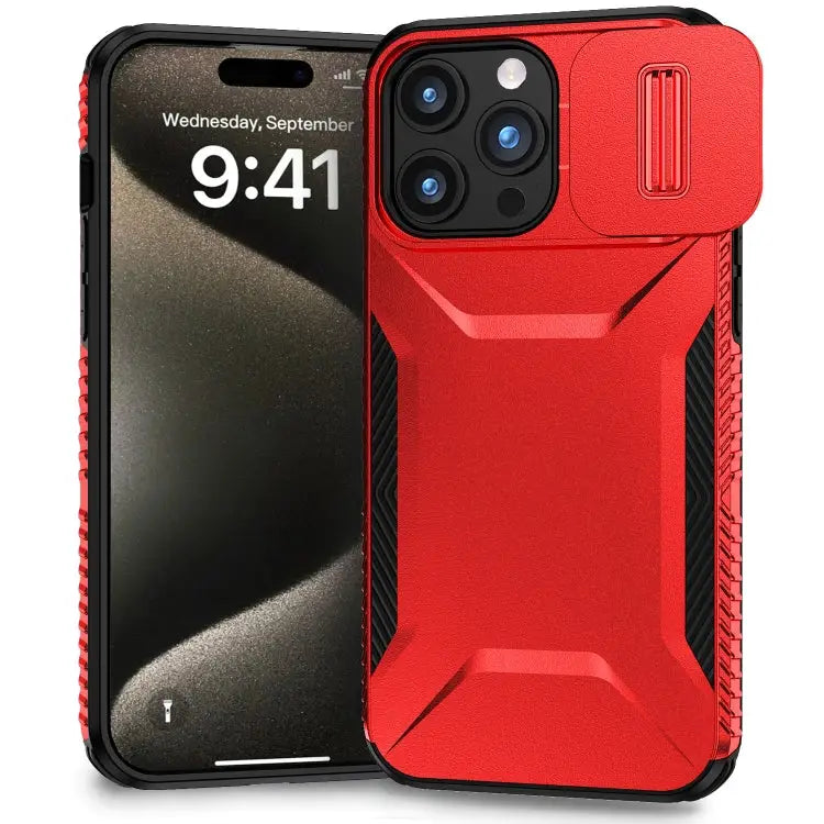 Sliding Camshield Phone Case For iPhone 14 / 13 For iPhone 14 Pro For iPhone 13 Pro Max - For iPhone 15 Pro Max / Red