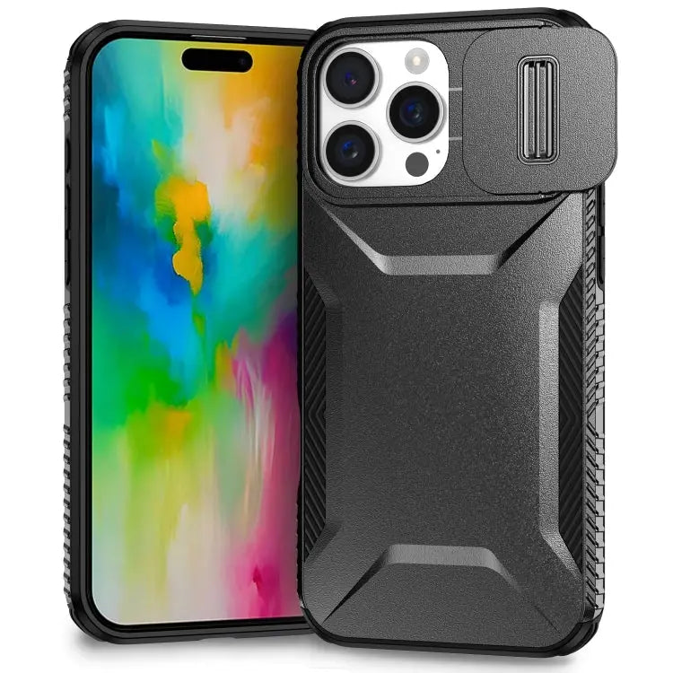 Sliding Camshield Phone Case For iPhone 15 Pro For iPhone 15 Plus For iPhone 15 - For iPhone 16 Pro / Black - Apple