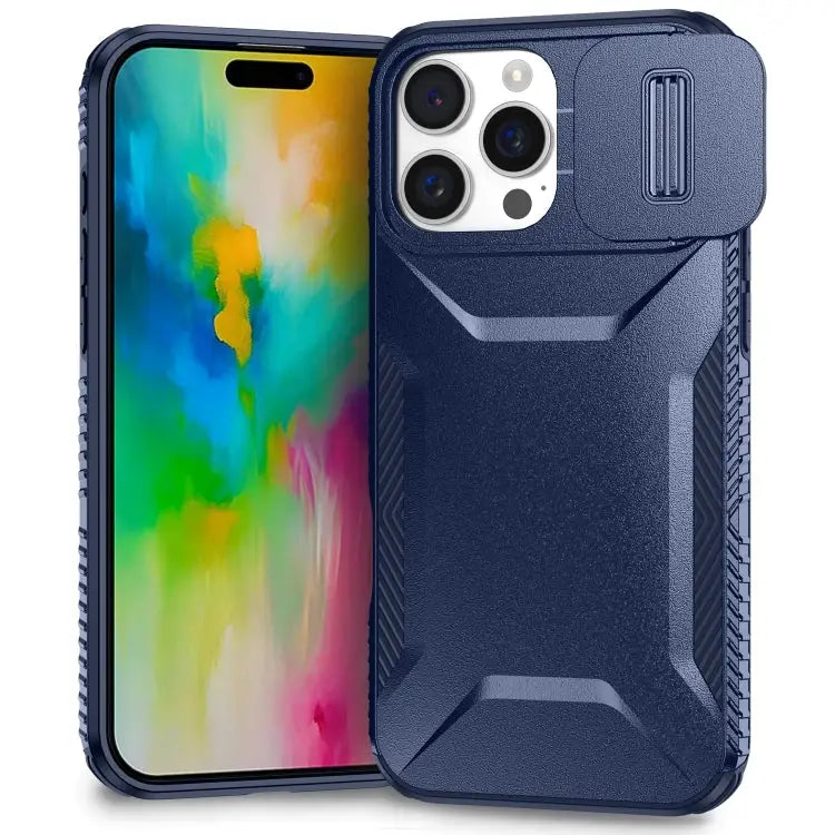 Sliding Camshield Phone Case For iPhone 15 Pro For iPhone 15 Plus For iPhone 15 - For iPhone 16 Pro / Blue - Apple
