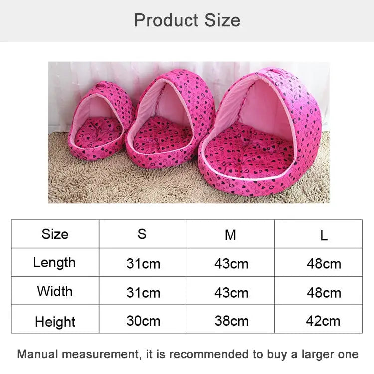 Small Pet Dogs Cats House Creative Yurt Shape Dog House Size: L 42*48*48cm Size: L - Size: L / Pink