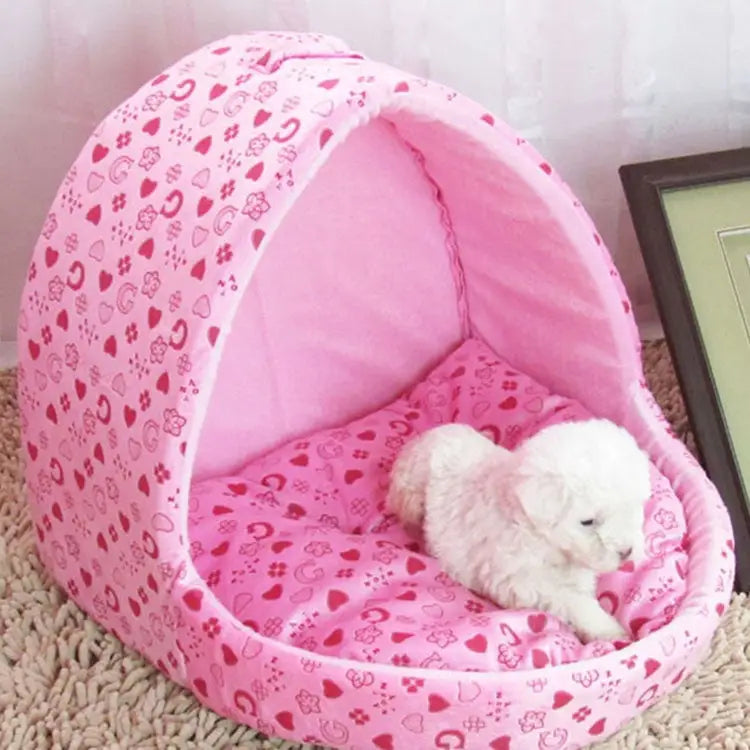 Small Pet Dogs Cats House Creative Yurt Shape Dog House Size: L 42*48*48cm Size: L - Size: L / Pink