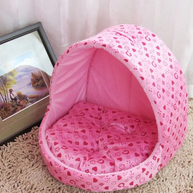 Small Pet Dogs Cats House Creative Yurt Shape Dog House Size: L 42*48*48cm Size: L - Size: L / Pink