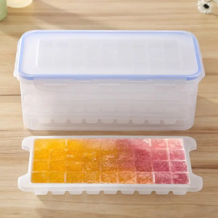 Small Square Ice Mold Trays Multi-layer Mold with Cover Ice Storage Box 4 Layers 4 Layers - 4 Layers