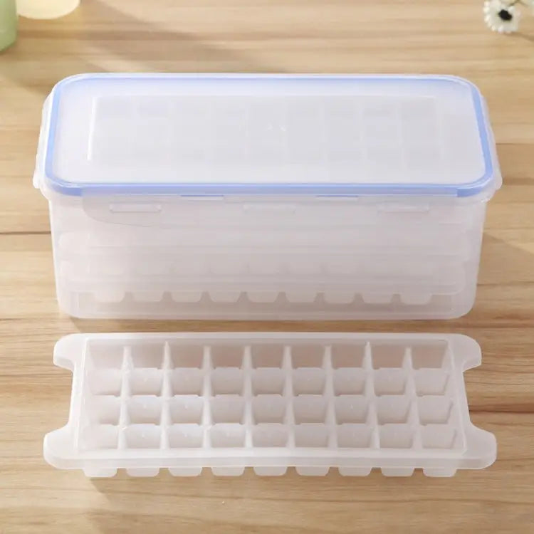 Small Square Ice Mold Trays Multi-layer Mold with Cover Ice Storage Box 4 Layers 4 Layers - 4 Layers