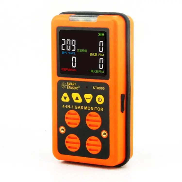 SMART SENSOR ST8900 4 in 1 Toxic Gas CO Carbon Monoxide Detector Hydrogen Sulfide H2S Oxygen Combustible Gas Test LCD