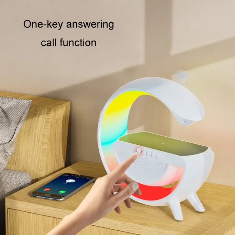 Smart Wireless Charging Ambient Light Bluetooth Speaker DH001 (White) - DH001 (White)