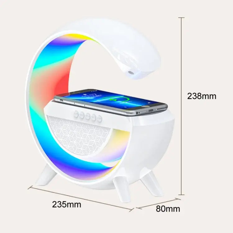 Smart Wireless Charging Ambient Light Bluetooth Speaker DH001 (White) - DH001 (White)
