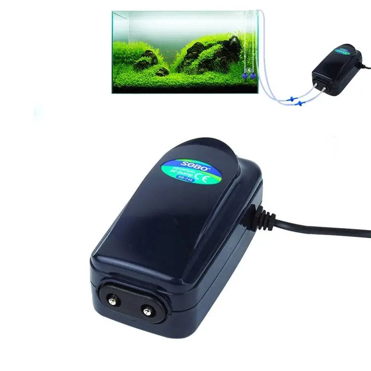 SOBO SB-748 8W Double Outlets Adjustable Flow Silent Aquarium Air Pump Fish Tank Oxygen Air Pump 8W Double Outlets - 8W