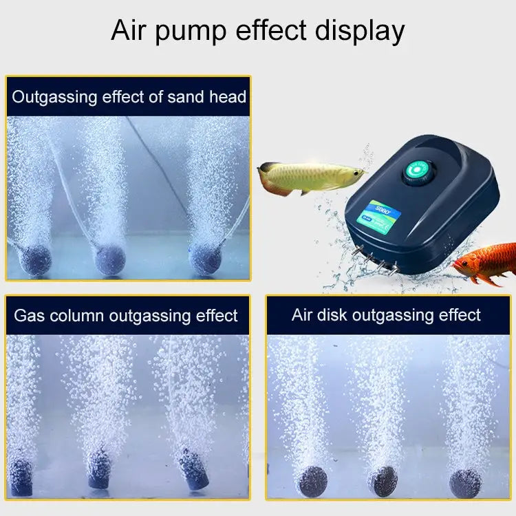 SOBO SB-988 12W 4 Outlets Adjustable Flow Silent Aquarium Air Pump Fish Tank Oxygen Air Pump SOBO SB-988 - SOBO SB-988