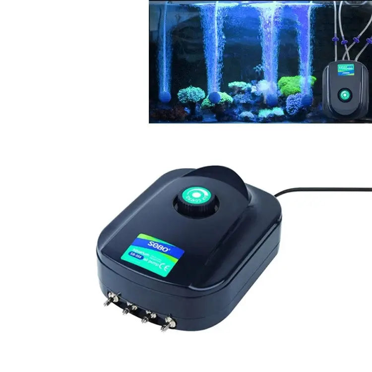 SOBO SB-988 12W 4 Outlets Adjustable Flow Silent Aquarium Air Pump Fish Tank Oxygen Air Pump SOBO SB-988 - SOBO SB-988