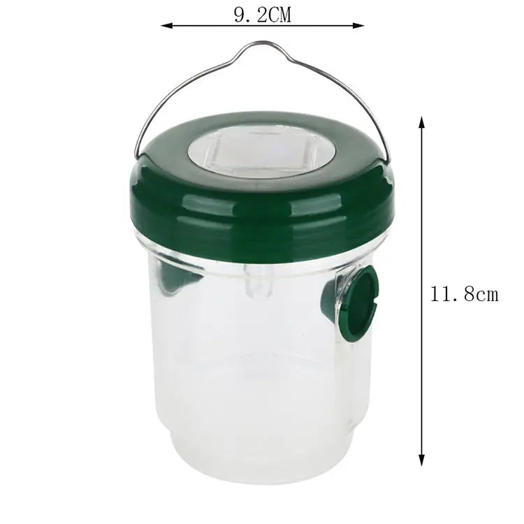 Solar Powered LED Fly Bee Trap Catcher Insect Control Tool Black - Black