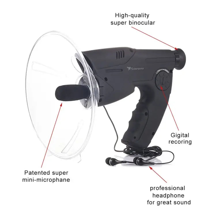 Solaraway TN-02 8X Prism Optical System Orbitor Natural Observer with Digital Recording Support TF Card & Headphone