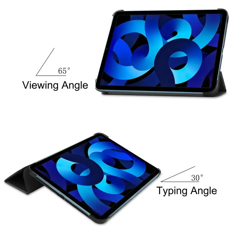 Solid Color Custer Texture Leather Tablet Case For iPad 10th Gen 10.9 2022 / 2025 - Apple Accessories