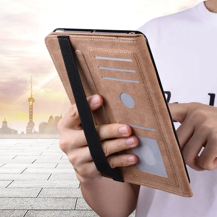 Solid Color Embossed Striped Leather Case For iPad Pro 12.9 inch 2022 / 2021 / 2020 / 2018 For iPad mini 6 / mini 2024