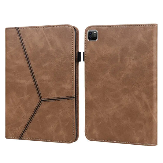 Solid Color Embossed Striped Leather Case For iPad Pro 12.9 inch 2022 / 2021 / 2020 / 2018 For iPad mini 6 / mini 2024