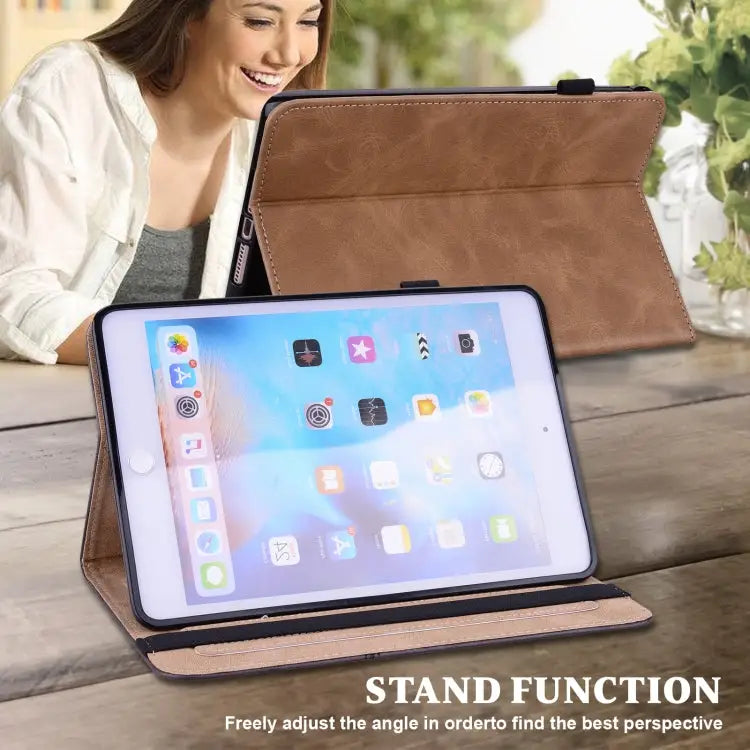 Solid Color Embossed Striped Leather Tablet Case For iPad 10th Gen 10.9 2022 - Apple Accessories