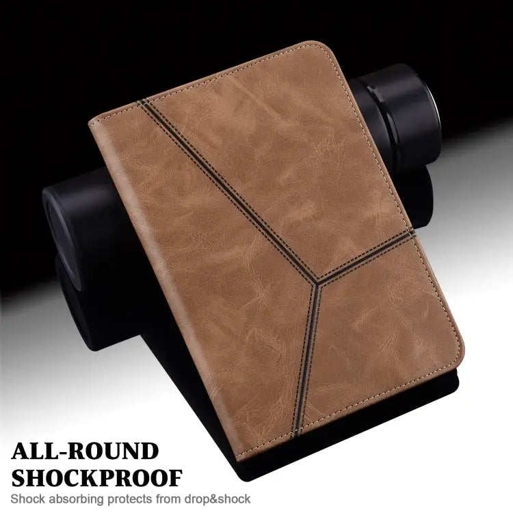 Solid Color Embossed Striped Leather Tablet Case For iPad 10th Gen 10.9 2022 - Apple Accessories