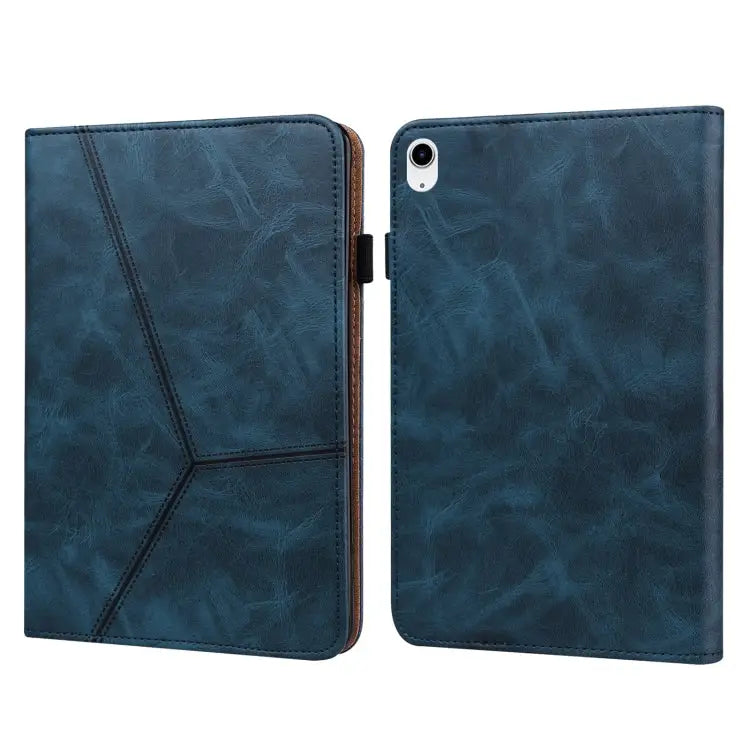 Solid Color Embossed Striped Leather Tablet Case For iPad 10th Gen 10.9 2022 - For iPad 10th Gen 10.9 2022 / Blue