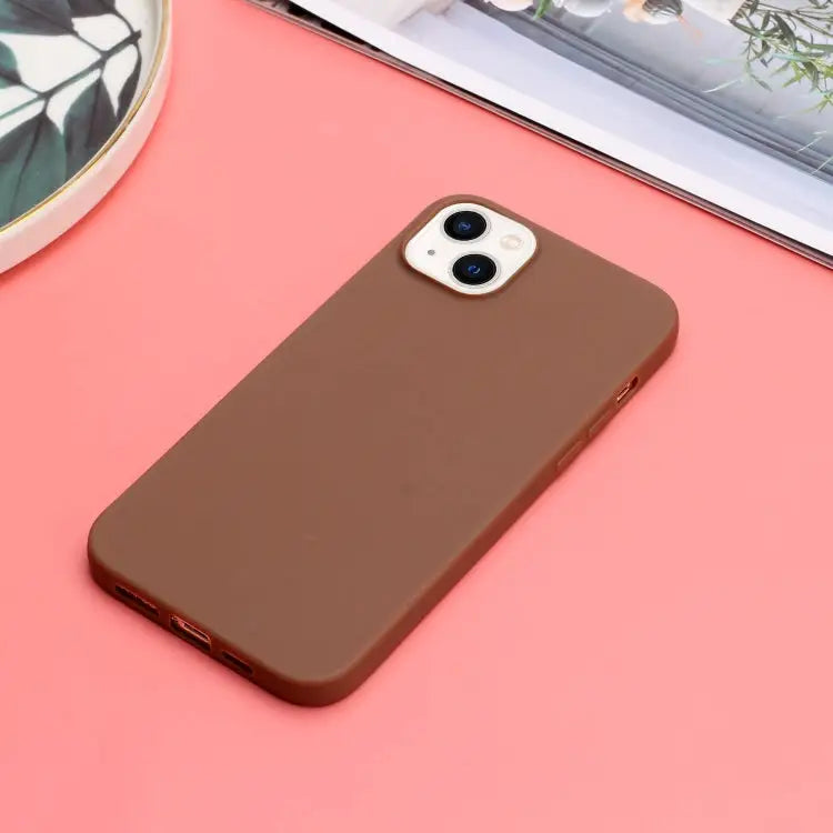 Solid Color Frosted Silicone Phone Case For iPhone 14 For iPhone 14 Plus - Apple Accessories