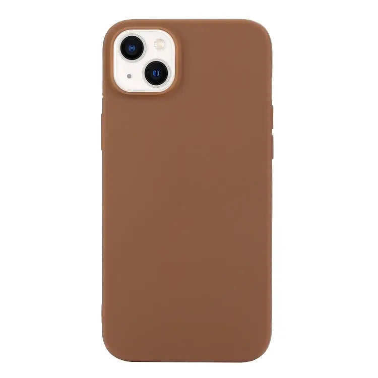 Solid Color Frosted Silicone Phone Case For iPhone 14 For iPhone 14 Plus - For iPhone 14 / Coffee - Apple Accessories