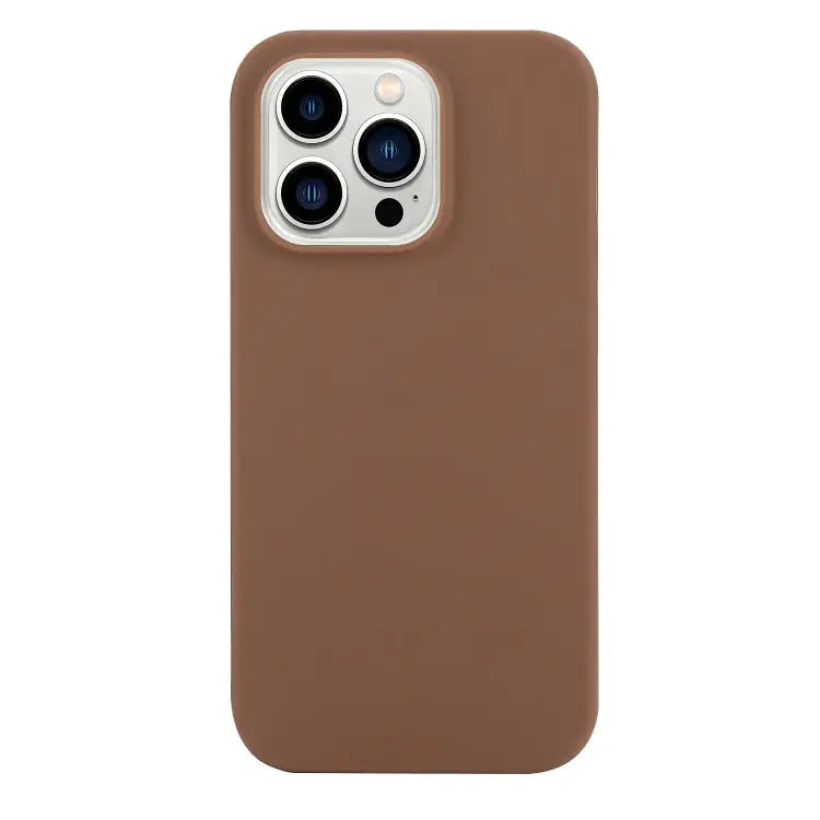 Solid Color Frosted Silicone Phone Case For iPhone 14 Pro For iPhone 14 Pro Max - For iPhone 14 Pro Max / Coffee
