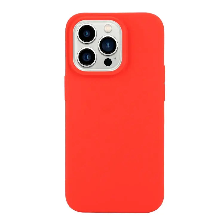 Solid Color Frosted Silicone Phone Case For iPhone 14 Pro For iPhone 14 Pro Max - For iPhone 14 Pro Max / Red - Apple