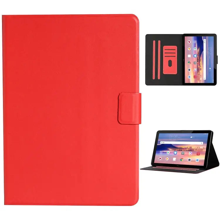 Solid Color Horizontal Flip Leather Case with Card Slots & Holder & Sleep / Wake-up Function For Huawei MediaPad T3