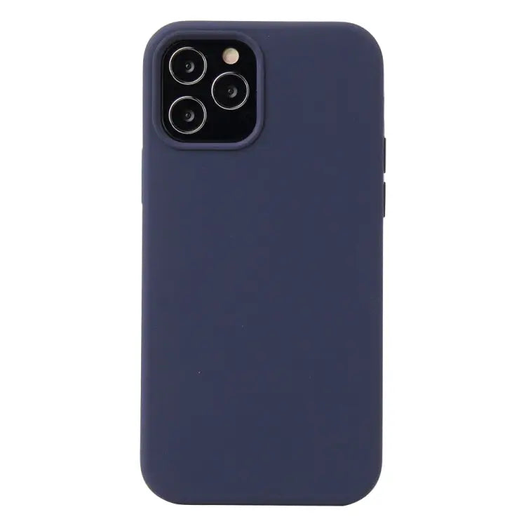 Solid Color Liquid Silicone Shockproof Protective Case For iPhone 12 mini - For iPhone 12 mini / Midnight Blue - Apple