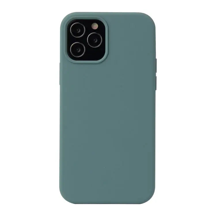 Solid Color Liquid Silicone Shockproof Protective Case For iPhone 12 mini - For iPhone 12 mini / Pine Green - Apple