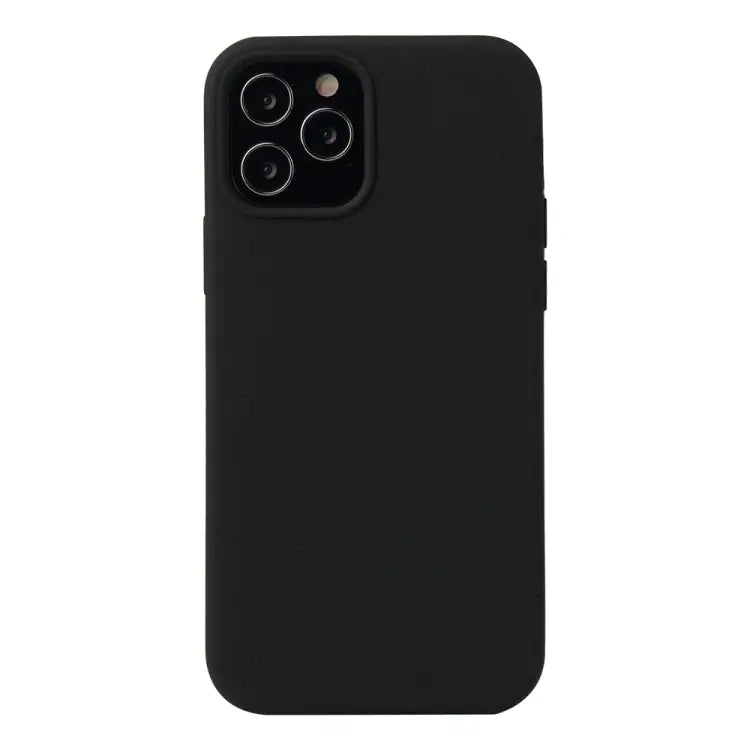 Solid Color Liquid Silicone Shockproof Protective Case For iPhone 12 mini - For iPhone 12 mini / Black - Apple