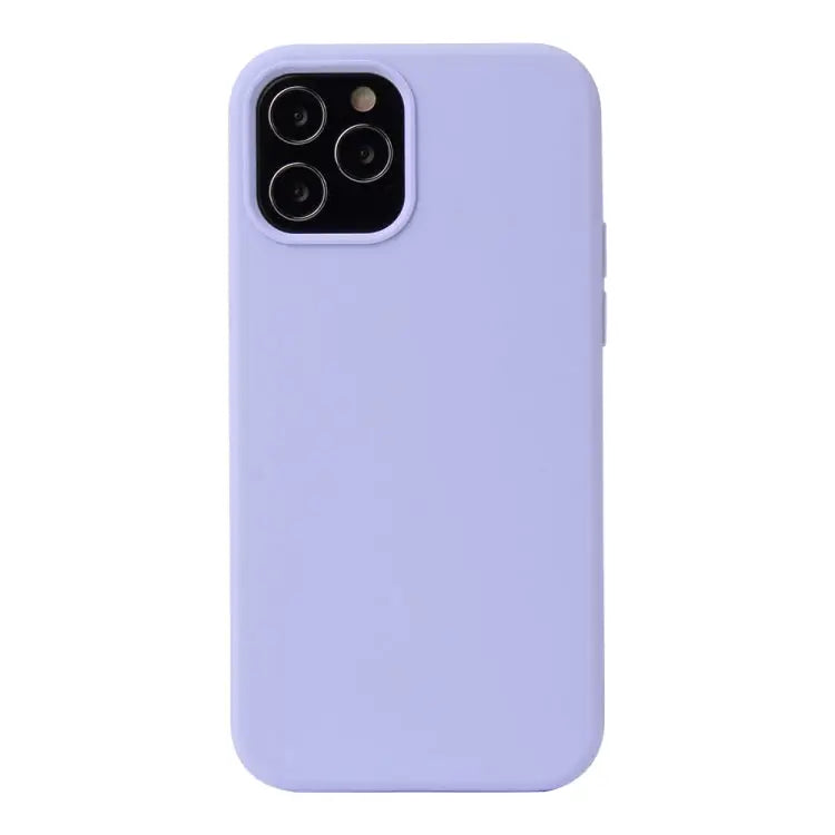 Solid Color Liquid Silicone Shockproof Protective Case For iPhone 12 mini - For iPhone 12 mini / Light Purple - Apple