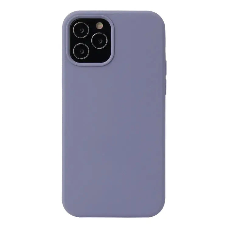 Solid Color Liquid Silicone Shockproof Protective Case For iPhone 12 Pro Max - For iPhone 12 Pro Max / Lavender Grey