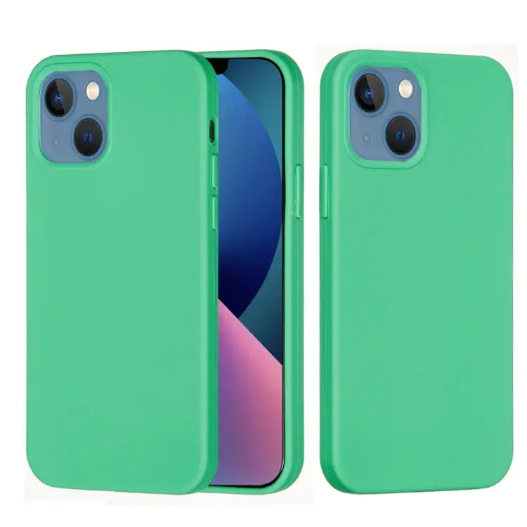 Solid Color Silicone Phone Case For iPhone 14 For iPhone 14 Plus - For iPhone 14 / Green - Apple Accessories